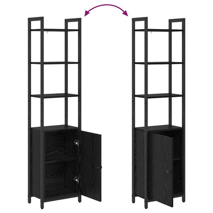 Book Cabinet Black Oak 40 x 24 x 161 cm Engineered Wood