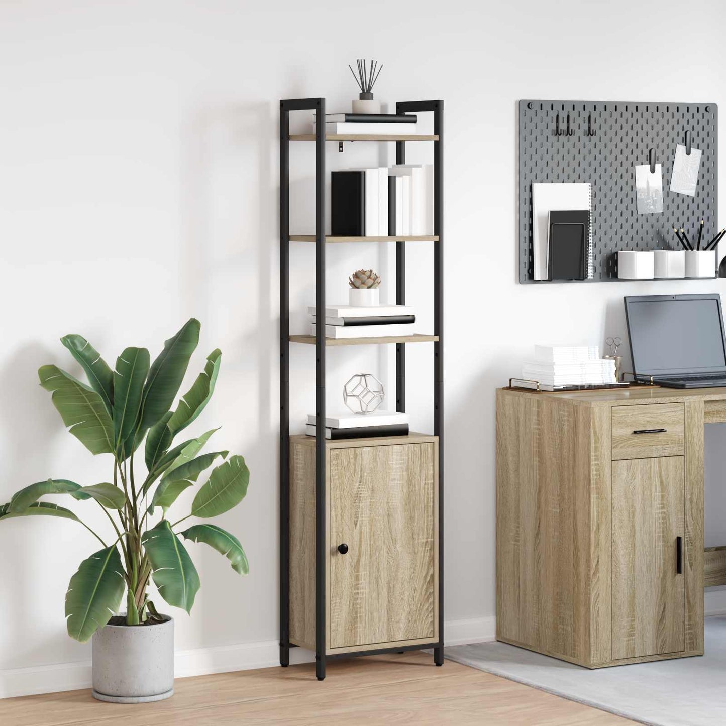 Book Cabinet Sonoma Oak 40 x 24 x 161 cm Engineered Wood