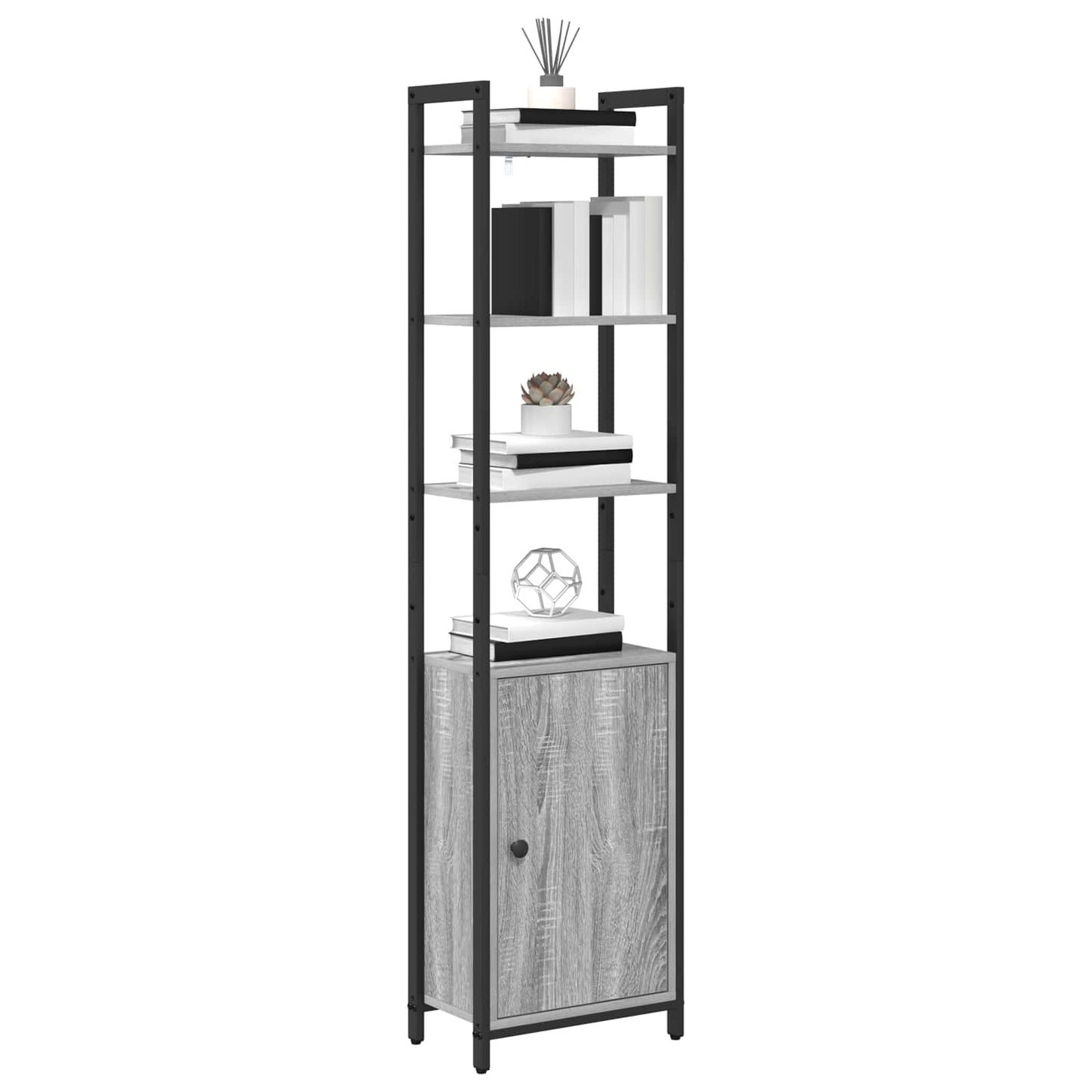 Book Cabinet Grey Sonoma 40 x 24 x 161 cm Engineered Wood