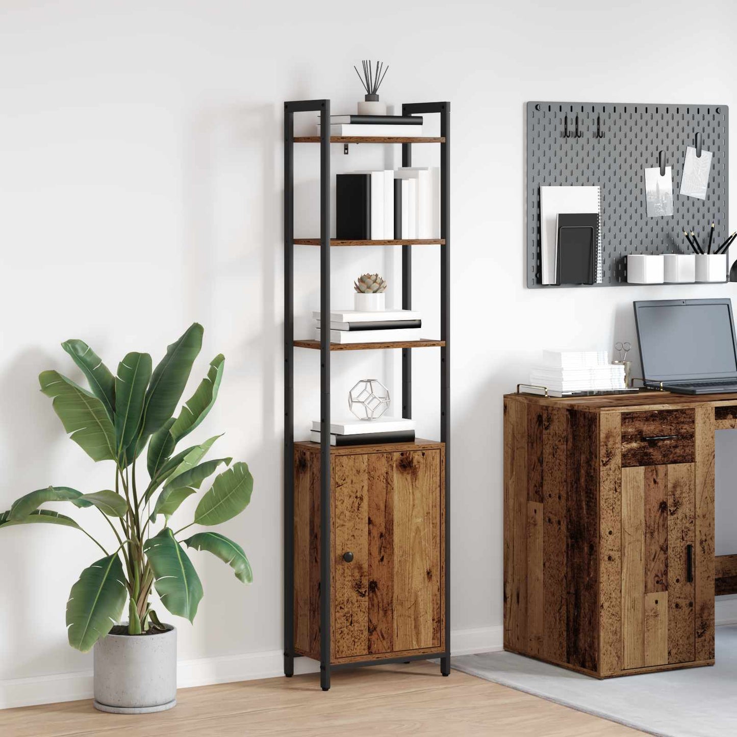 Book Cabinet Old Wood 40 x 24 x 161 cm Engineered Wood