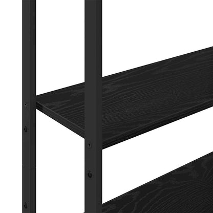 Book Cabinet Black Oak 60 x 24 x 161 cm Engineered Wood