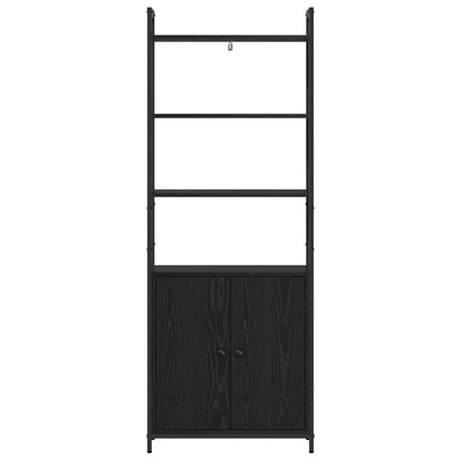 Book Cabinet Black Oak 60 x 24 x 161 cm Engineered Wood
