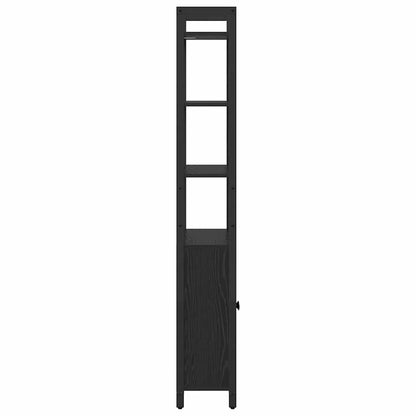 Book Cabinet Black Oak 60 x 24 x 161 cm Engineered Wood