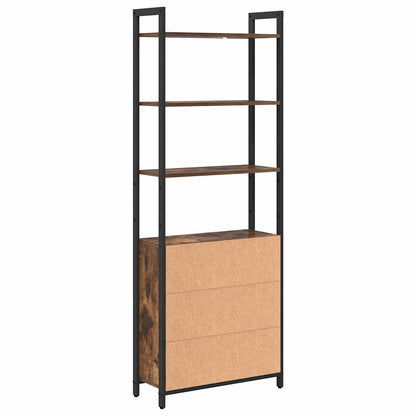Book Cabinet Smoked Oak 60 x 24 x 161 cm Engineered Wood