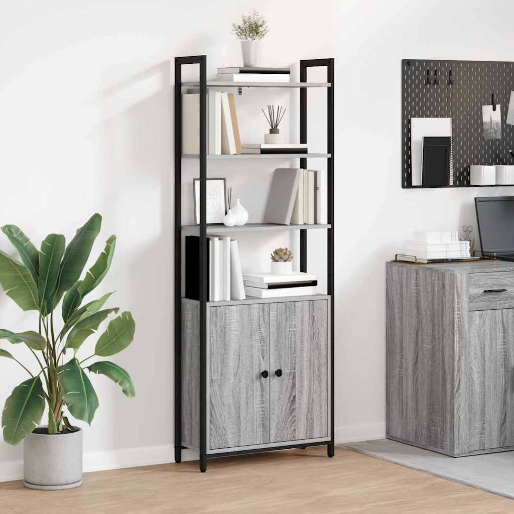 Book Cabinet Grey Sonoma 60 x 24 x 161 cm Engineered Wood