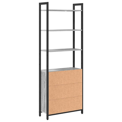 Book Cabinet Grey Sonoma 60 x 24 x 161 cm Engineered Wood