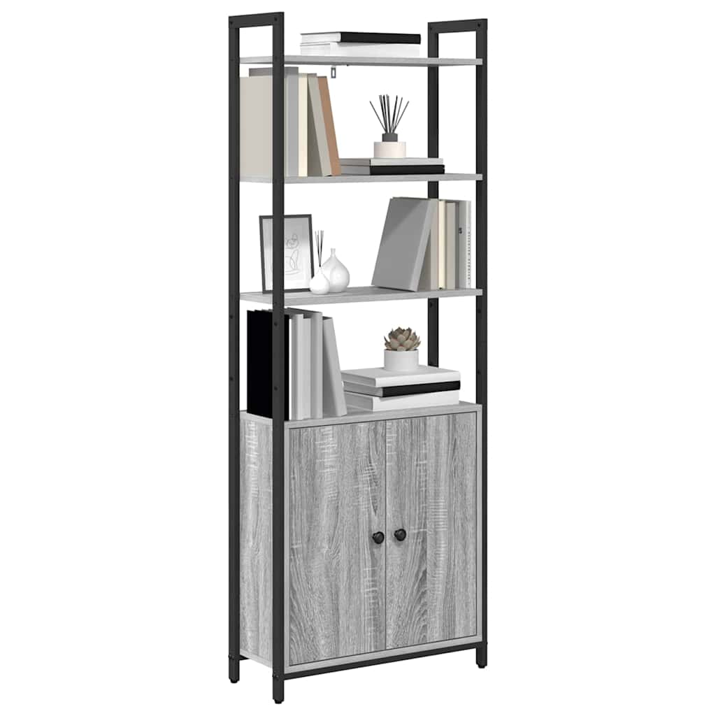 Book Cabinet Grey Sonoma 60 x 24 x 161 cm Engineered Wood
