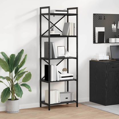 Bookshelf 5-Tier 56 x 34 x 171 cm Engineered Wood Black Oak