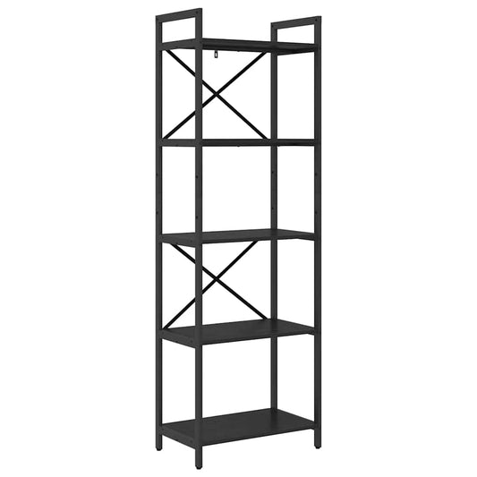Bookshelf 5-Tier 56 x 34 x 171 cm Engineered Wood Black Oak