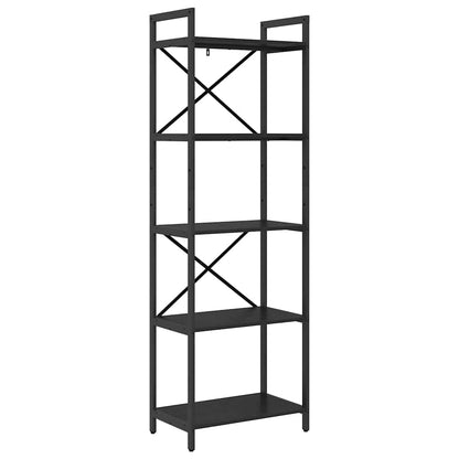 Bookshelf 5-Tier 56 x 34 x 171 cm Engineered Wood Black Oak