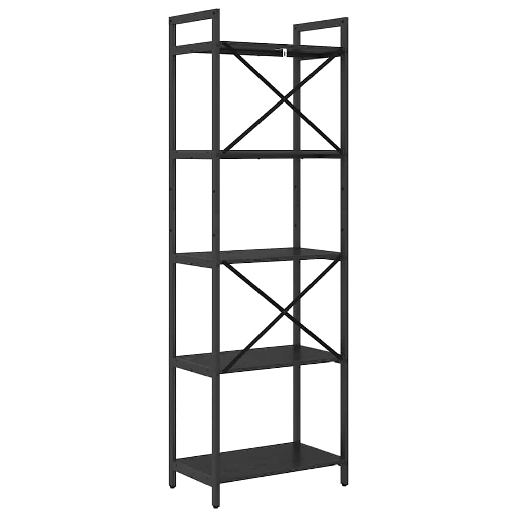 Bookshelf 5-Tier 56 x 34 x 171 cm Engineered Wood Black Oak