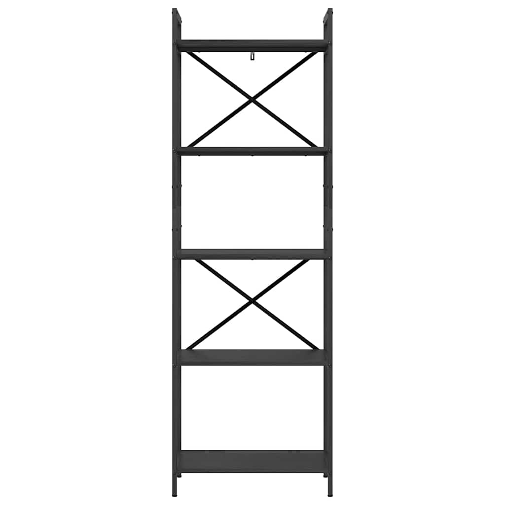 Bookshelf 5-Tier 56 x 34 x 171 cm Engineered Wood Black Oak