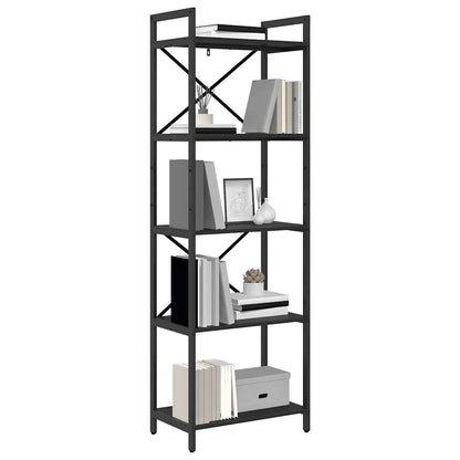 Bookshelf 5-Tier 56 x 34 x 171 cm Engineered Wood Black Oak
