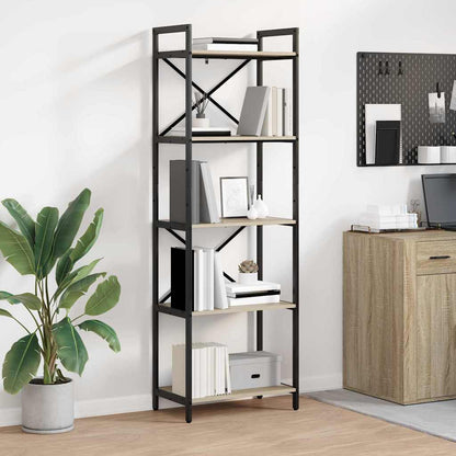 Bookshelf 5-Tier 56 x 34 x 171 cm Engineered Wood Sonoma Oak