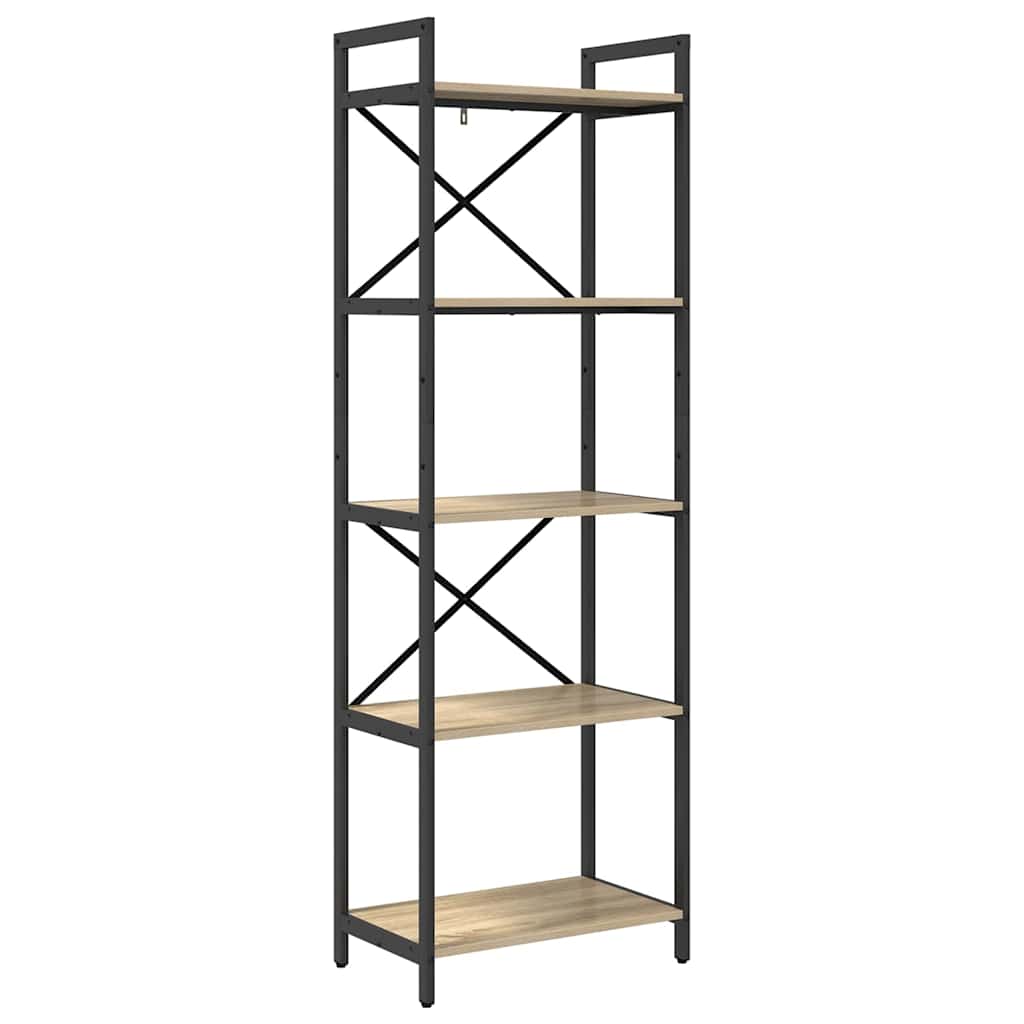 Bookshelf 5-Tier 56 x 34 x 171 cm Engineered Wood Sonoma Oak