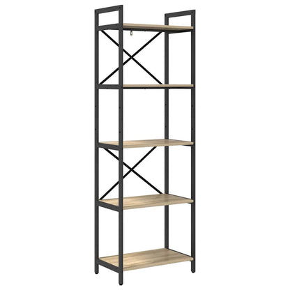 Bookshelf 5-Tier 56 x 34 x 171 cm Engineered Wood Sonoma Oak