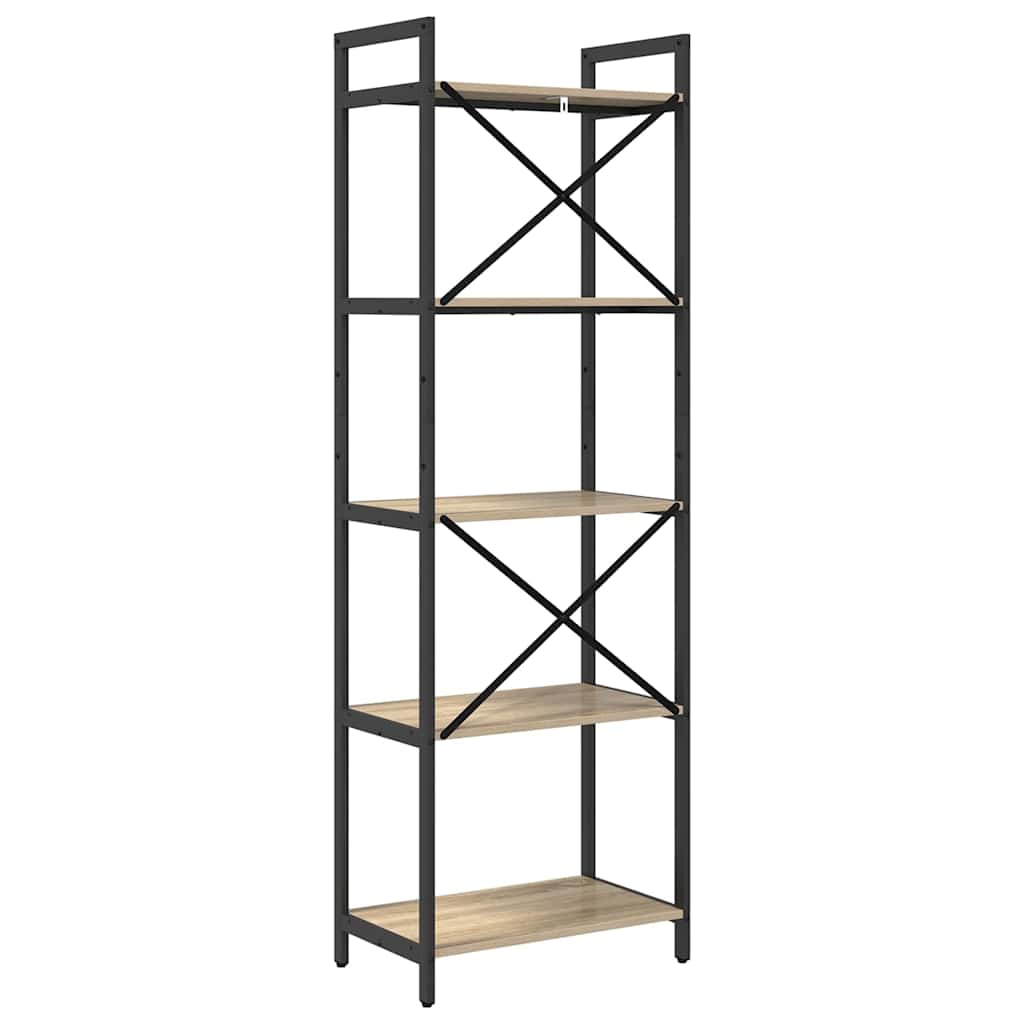Bookshelf 5-Tier 56 x 34 x 171 cm Engineered Wood Sonoma Oak