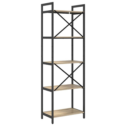 Bookshelf 5-Tier 56 x 34 x 171 cm Engineered Wood Sonoma Oak