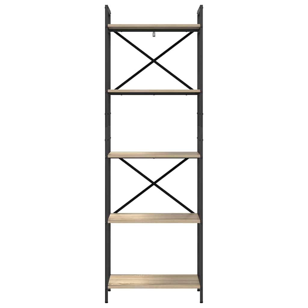 Bookshelf 5-Tier 56 x 34 x 171 cm Engineered Wood Sonoma Oak