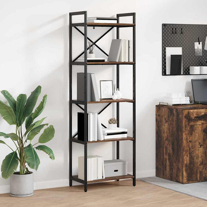 Bookshelf 5-Tier 56 x 34 x 171 cm Engineered Wood Smoked Oak