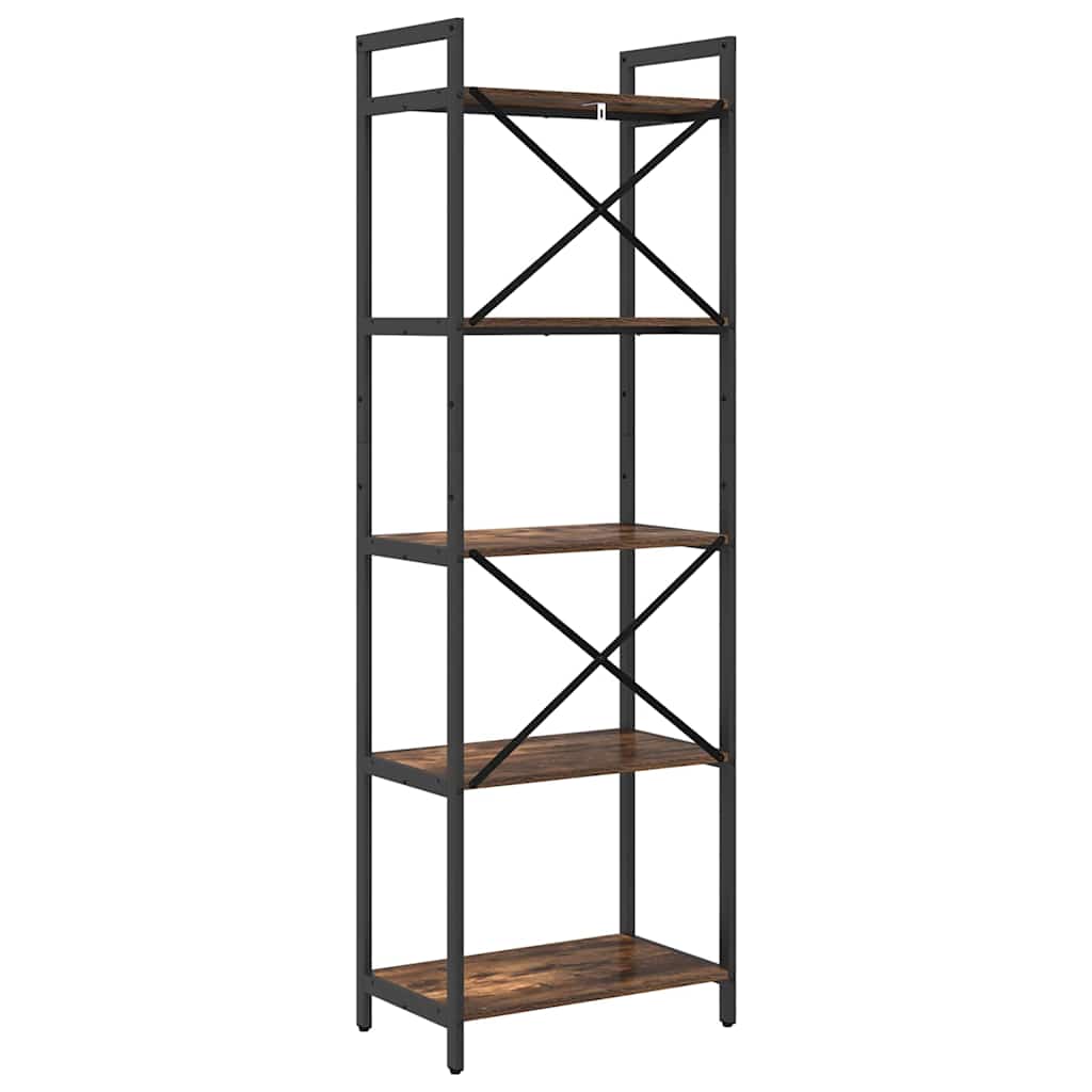 Bookshelf 5-Tier 56 x 34 x 171 cm Engineered Wood Smoked Oak