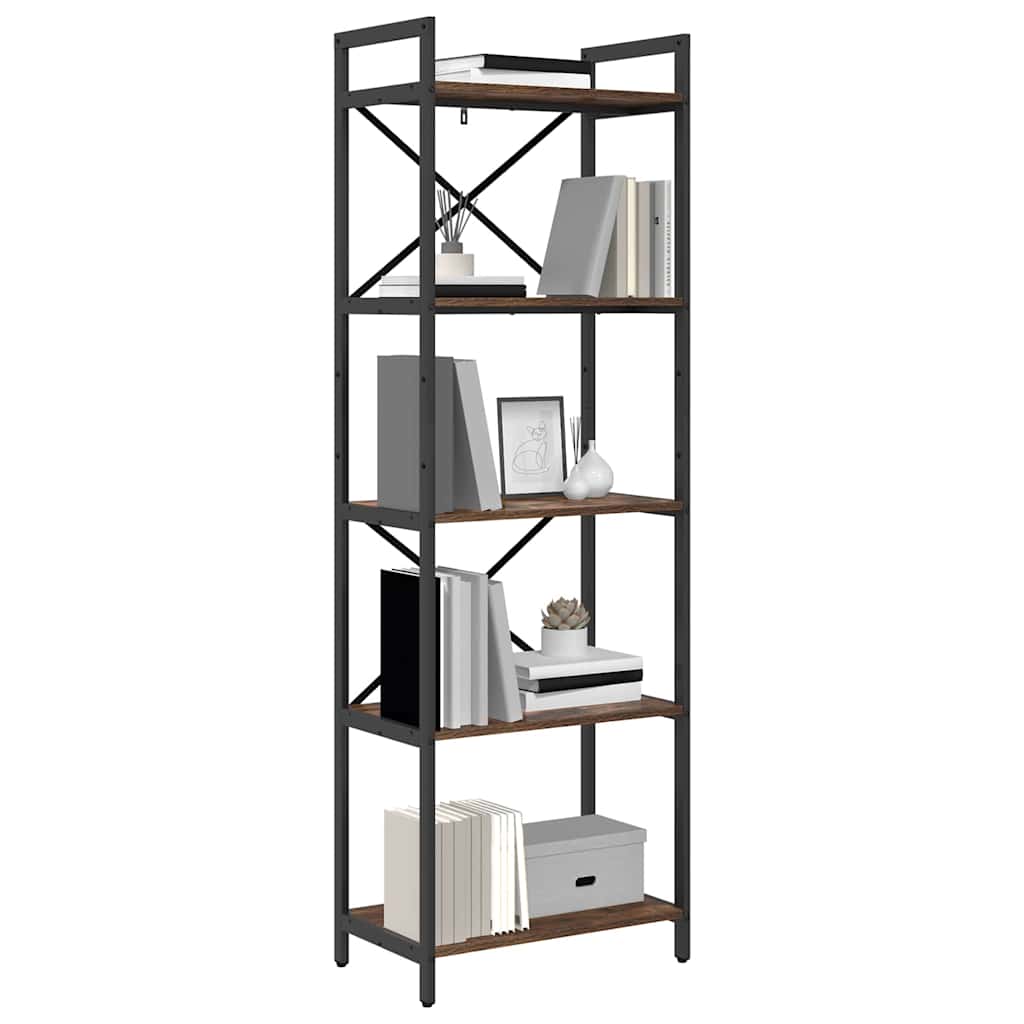 Bookshelf 5-Tier 56 x 34 x 171 cm Engineered Wood Smoked Oak