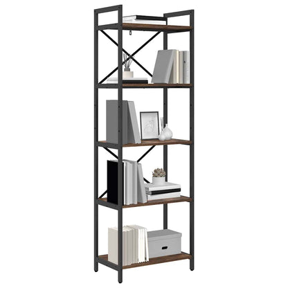 Bookshelf 5-Tier 56 x 34 x 171 cm Engineered Wood Smoked Oak