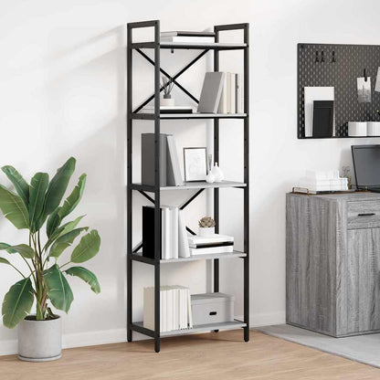 Bookshelf 5-Tier 56 x 34 x 171 cm Engineered Wood Grey Sonoma