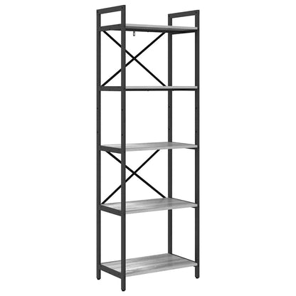 Bookshelf 5-Tier 56 x 34 x 171 cm Engineered Wood Grey Sonoma