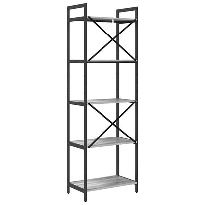 Bookshelf 5-Tier 56 x 34 x 171 cm Engineered Wood Grey Sonoma