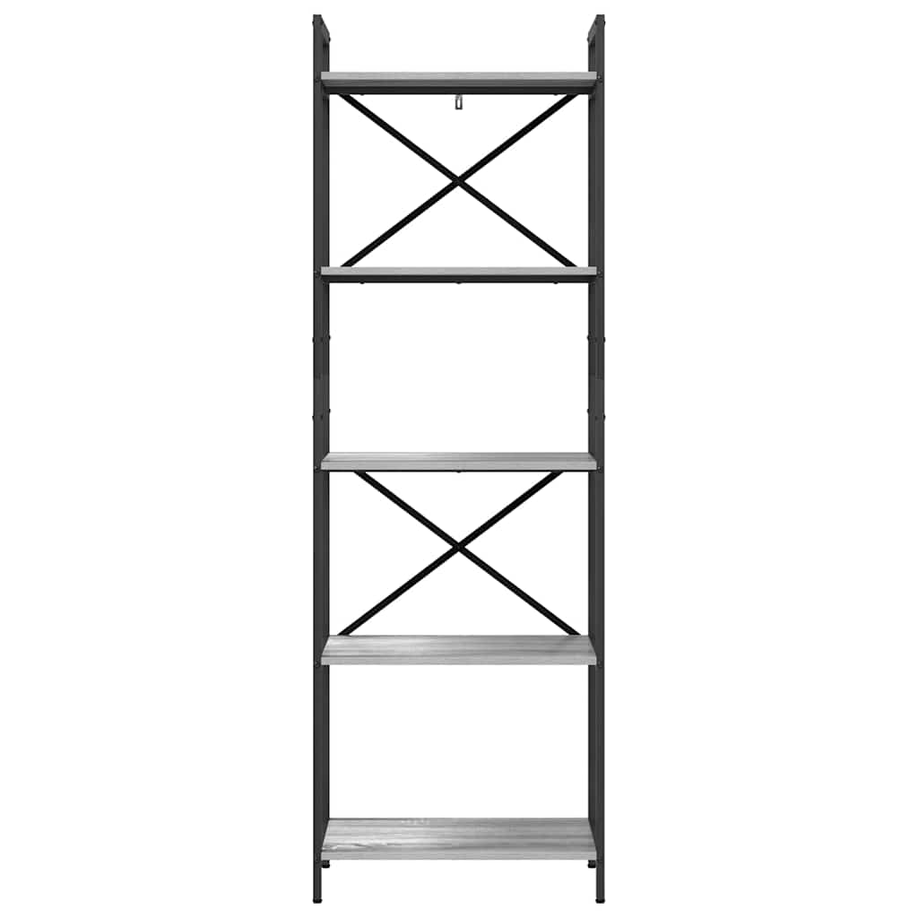 Bookshelf 5-Tier 56 x 34 x 171 cm Engineered Wood Grey Sonoma
