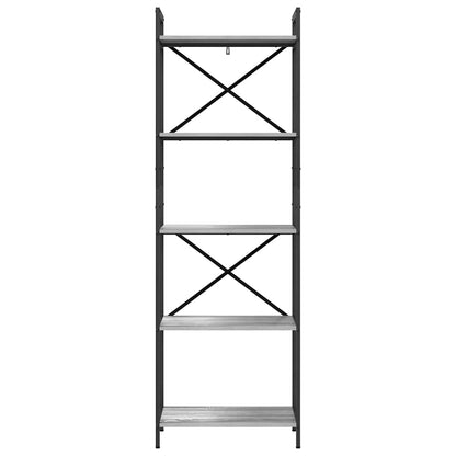 Bookshelf 5-Tier 56 x 34 x 171 cm Engineered Wood Grey Sonoma