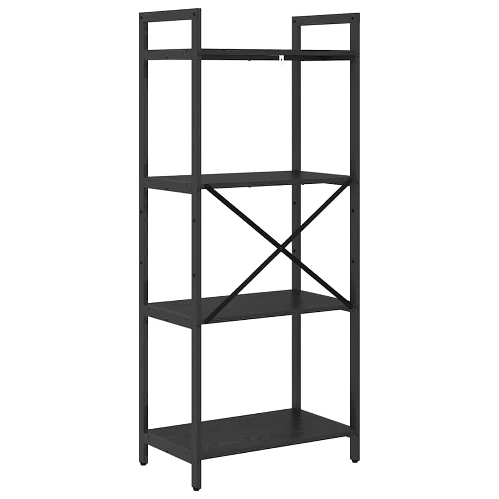 Bookshelf 4-Tier 56 x 34 x 133.5 cm Engineered Wood Black Oak