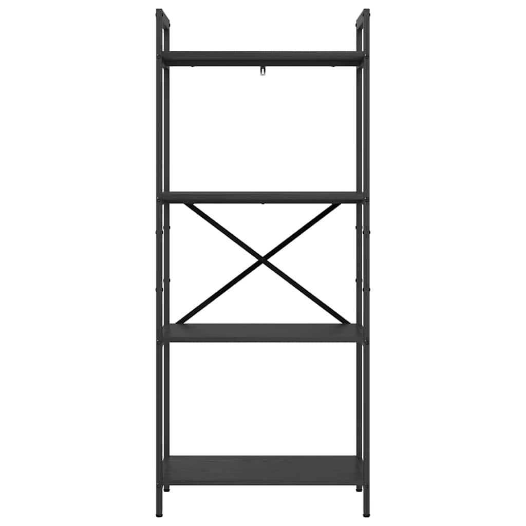 Bookshelf 4-Tier 56 x 34 x 133.5 cm Engineered Wood Black Oak