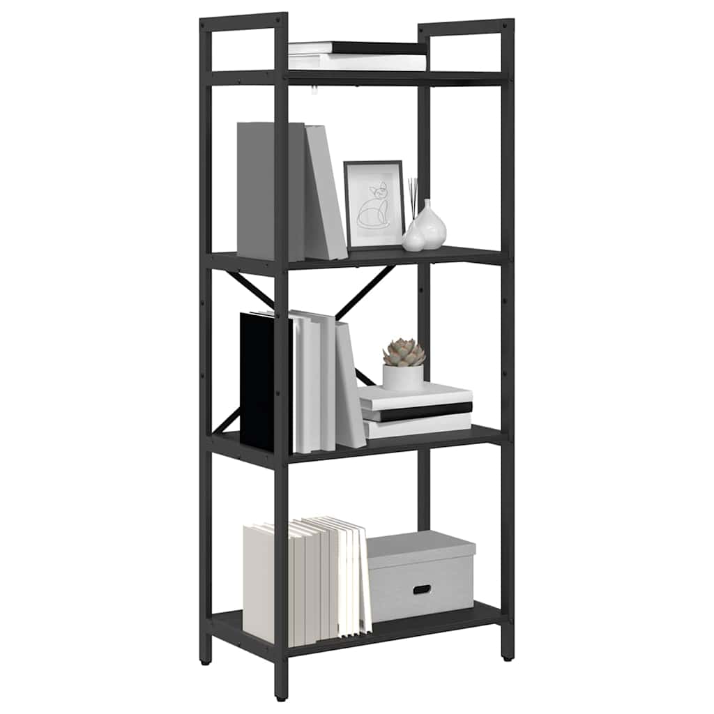 Bookshelf 4-Tier 56 x 34 x 133.5 cm Engineered Wood Black Oak