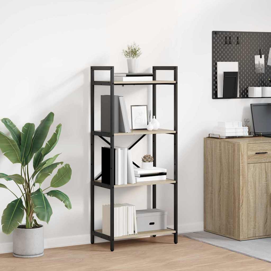 Bookshelf 4-Tier 56 x 34 x 133.5 cm Engineered Wood Sonoma Oak