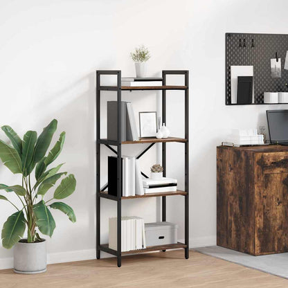 Bookshelf 4-Tier 56 x 34 x 133.5 cm Engineered Wood Smoked Oak