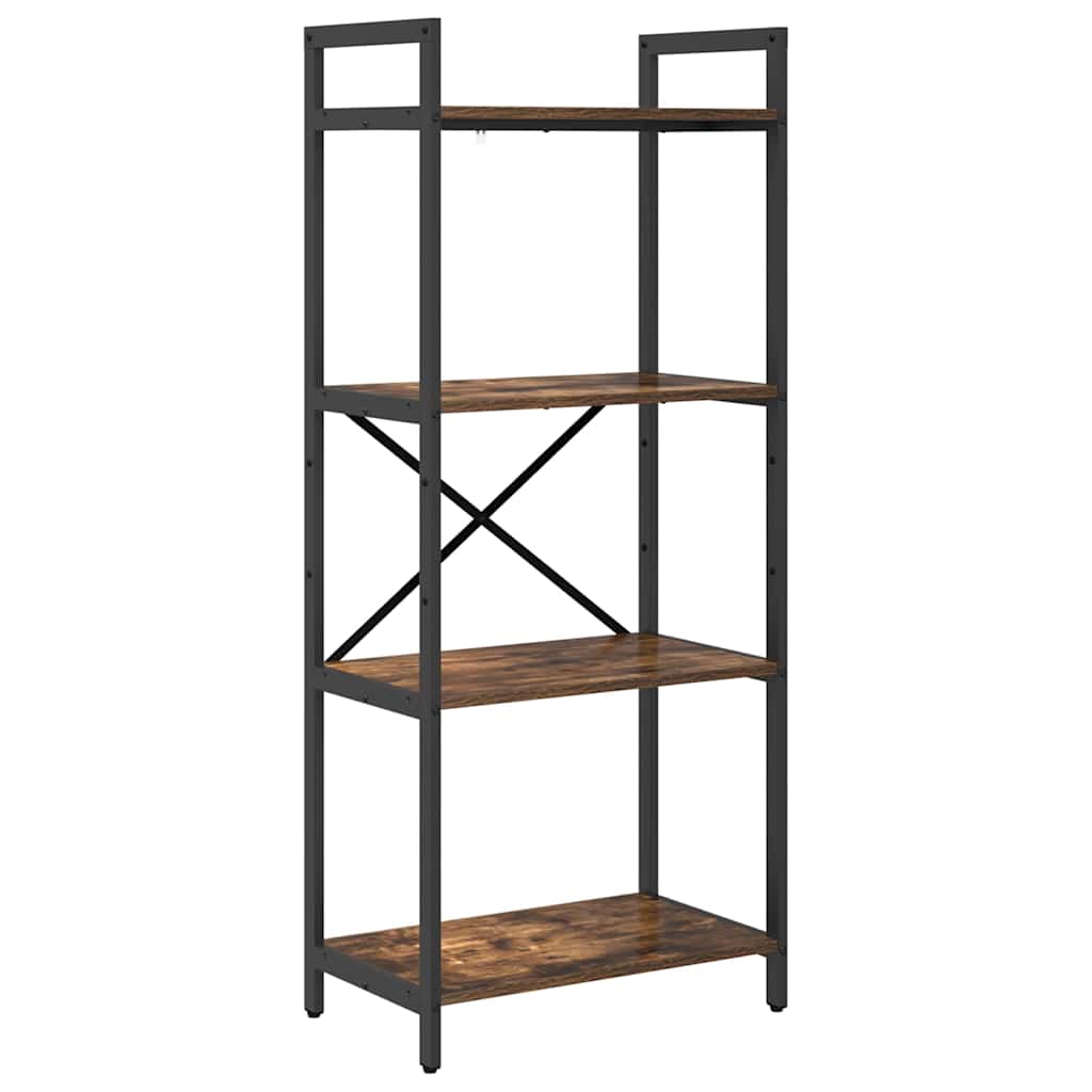 Bookshelf 4-Tier 56 x 34 x 133.5 cm Engineered Wood Smoked Oak