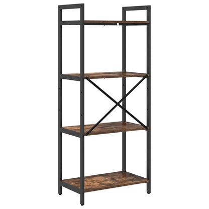 Bookshelf 4-Tier 56 x 34 x 133.5 cm Engineered Wood Smoked Oak
