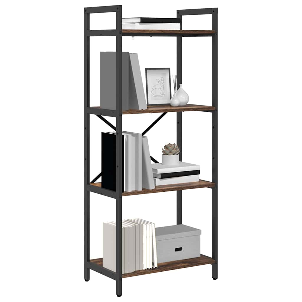 Bookshelf 4-Tier 56 x 34 x 133.5 cm Engineered Wood Smoked Oak