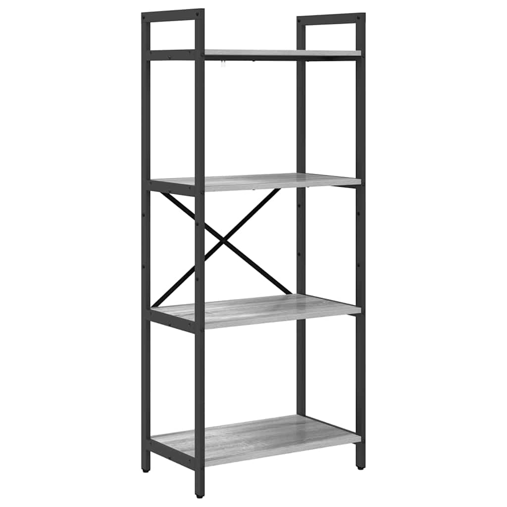 Bookshelf 4-Tier 56 x 34 x 133.5 cm Engineered Wood Grey Sonoma