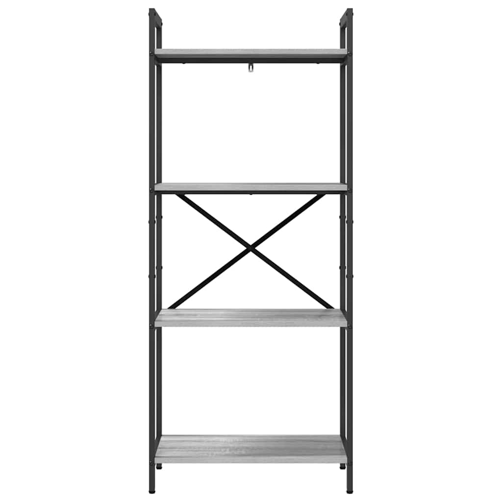 Bookshelf 4-Tier 56 x 34 x 133.5 cm Engineered Wood Grey Sonoma