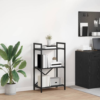 Bookshelf 3-Tier 56 x 34 x 96 cm Engineered Wood Black Oak