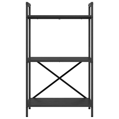 Bookshelf 3-Tier 56 x 34 x 96 cm Engineered Wood Black Oak