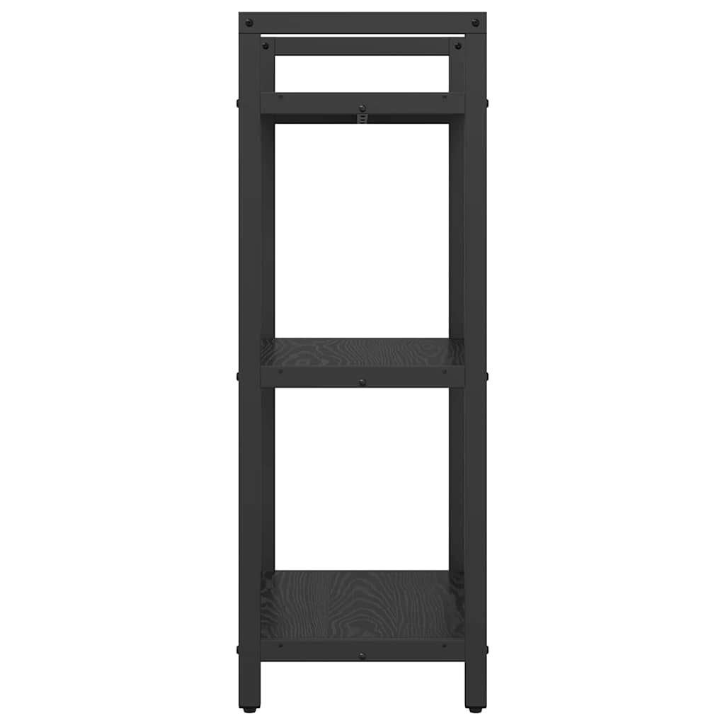 Bookshelf 3-Tier 56 x 34 x 96 cm Engineered Wood Black Oak