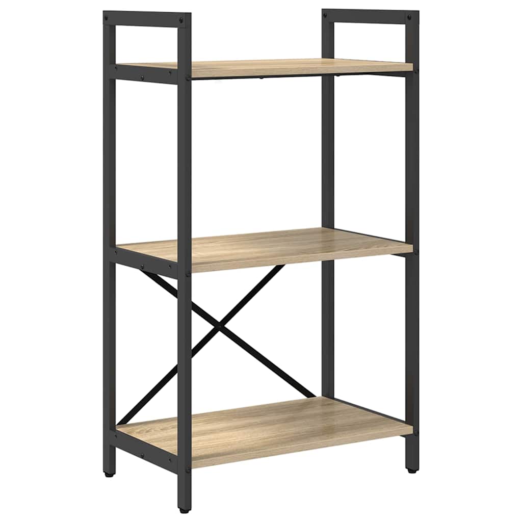 Bookshelf 3-Tier 56 x 34 x 96 cm Engineered Wood Sonoma Oak