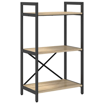 Bookshelf 3-Tier 56 x 34 x 96 cm Engineered Wood Sonoma Oak