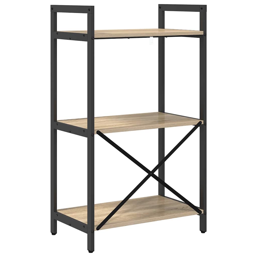 Bookshelf 3-Tier 56 x 34 x 96 cm Engineered Wood Sonoma Oak