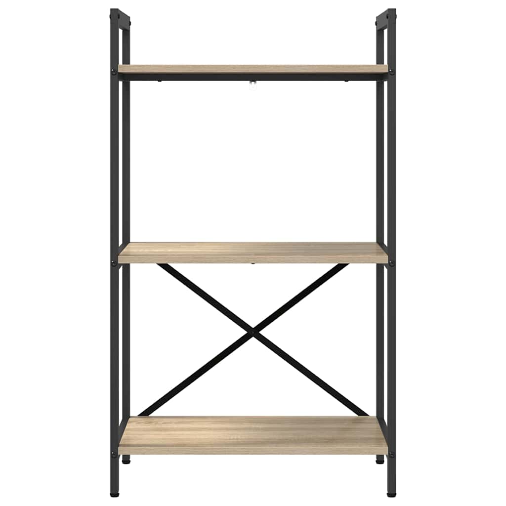 Bookshelf 3-Tier 56 x 34 x 96 cm Engineered Wood Sonoma Oak