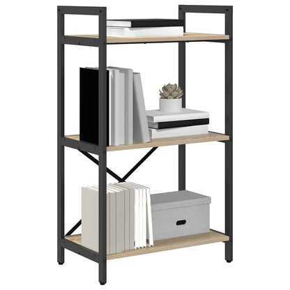 Bookshelf 3-Tier 56 x 34 x 96 cm Engineered Wood Sonoma Oak